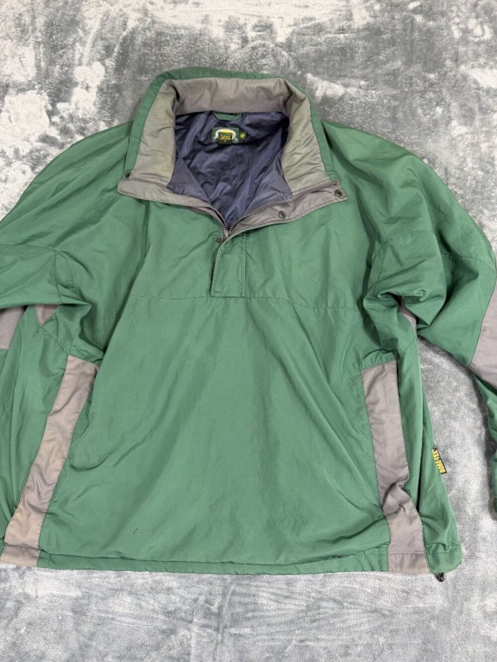 Cabelas Mens Green & Gray Half-Zip Pullover Jacket 2XL Tall